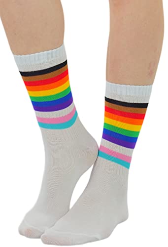 Image of ToBeInStyle Women's Acrylic Ankle Hi With Double Stripe Top Crew Fun Athletic Socks