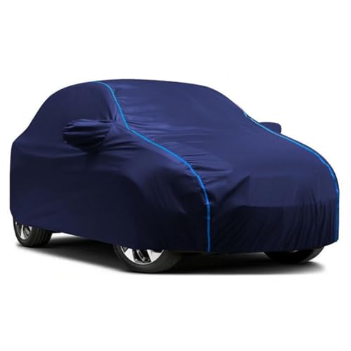 Image of Kerwa Car Body Cover Waterproof with MG Hector Plus, Dust & UV Resistant All-Weather Proof Full Body Cover, Blue with Blue Lining, Triple Stitch Elasticated Bottom with Mirror Pocket