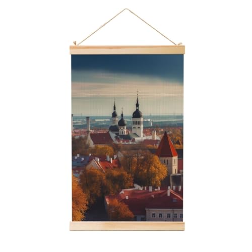 Poster encadré sur toile de Tallinn Estonie pour salon 91cm