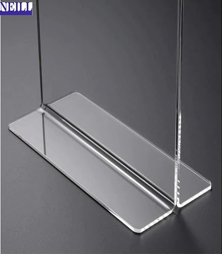 Image of NEILL Acrylic Sign Holder T Shape, Size-A5(5.8 inchx8.3 inch), Pack of 4 Pcs, Double Sided Portrait Display Stand Table Top Perfect for Restaurants, Promotions, Classroom