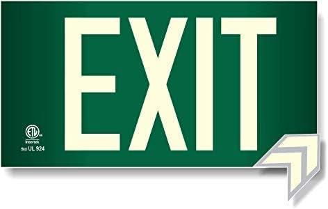 Photoluminescent Exit Sign Green - Aluminum Code Approved UL 924 / IBC / NFPA 101 | NightBright USA Part Number ULG-050