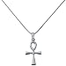 925 Italian Sterling Silver Plain Ankh Cross Pendant Necklace Made in Italy