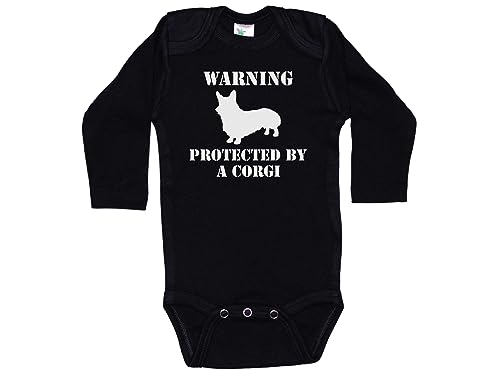Image of Ebenezer Fire Warning Protected By/Corgi Onesie/Unisex Baby Bodysuit/Funny Romper