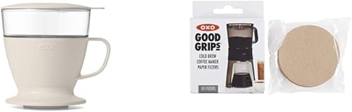 OXO Brew - Cafetera de una sola porción y papel de repuesto para cafetera Good Grips, marrón, 50 por caja, CT, filtros de preparación fría, recuento