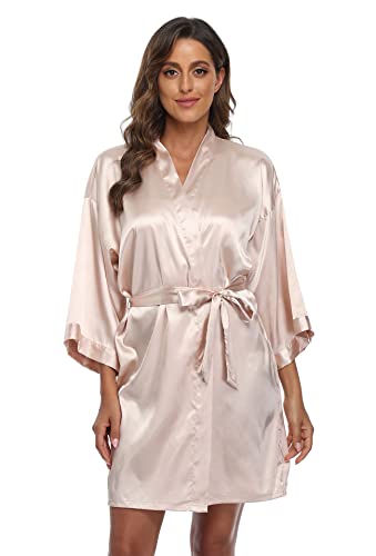 Image of Super Shopping-zone Women's Pure Bride Robes Embroidery Bridesmaid Robes Bridal Party Kimono Robe Wedding Sleepwear
