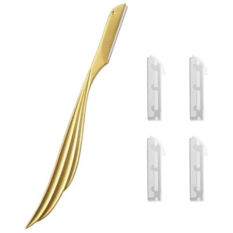 Premium Replaceable Face Razors W/4PCS Extra Blades, Japanese Blades Precision Eyebrow Razors, Personalized Dermaplane Shaving Tool for Men & Women, Small Razors for Peach Fuzz and Hair Removal Cover