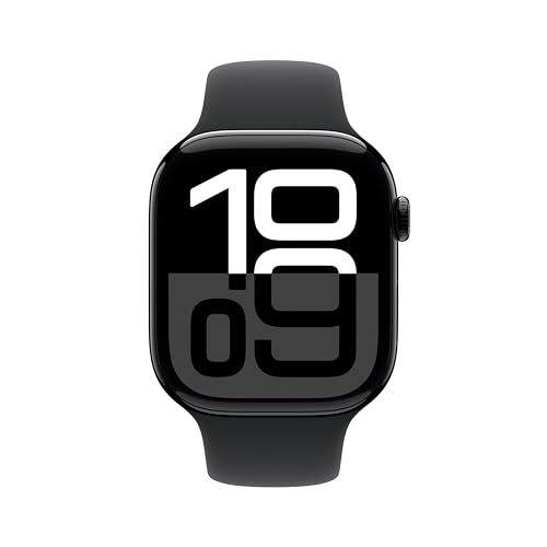 Apple Watch Series 10 [GPS 46mm] Smartwatch with Jet Black Aluminium Case with Black Sport Band. Fitness Tracker, ECG App, Always-On Retina Display, Water-Resistant by Apple - Image 2