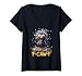 Womens F-Caw-F Messy Bird Shocked Face Feather Chaos Cartoon Humor V-Neck T-Shirt