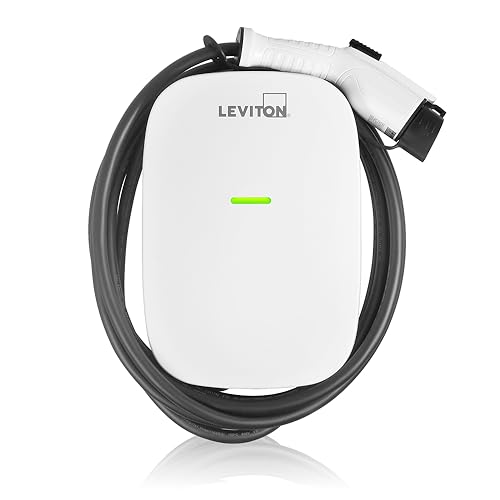 Leviton Level 2 EV Charger, 48 Amp, 208/240 VAC, 11.6 kW Output, 18' Charging Cable, Indoor/Outdoor Hardwired EV Charging Station, EV480 EVSE by Leviton - Used condition - US$383.13
