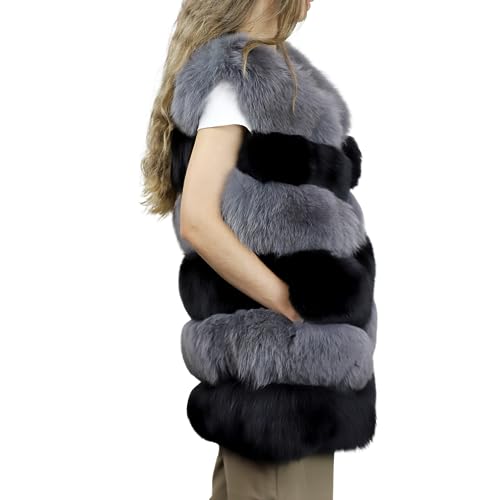 Women's Two Toned Fox Fur Vest3