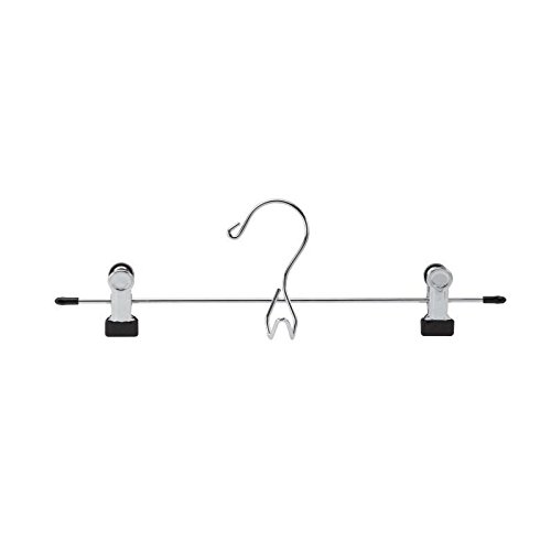 M-Home Lote De 3 Perchas Metálicas Cromadas Falda Pantalón, Metal, Gris, 32x3x11 Cm
