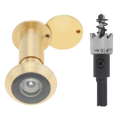 HOJLKLD Brass Door Viewer with Privacy Cover