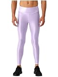 Aislor Herren Öl Glänzende Strumpfhosen Leggings Nylon Pantyhose Tights Weich Glatt Ultra Dünn Laufstrumpfhosen Violett XL