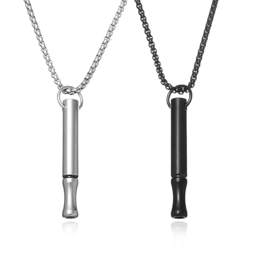 Quesuc - Collar antitabaco (2 piezas, plateado y negro)