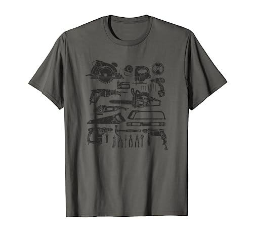 Carpenter Mechanic Handyman Hand Tools Power Tool Saw Drill T-Shirt