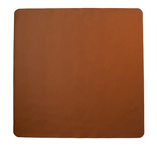 Image of Vegan Leather High Chair Mat by Lark Baby Goods (40 x 40 in) - Waterproof Wipeable Splat Mat for Under High Chair - Baby High Chair Floor Mat for Splash and Spill Protection - Brown