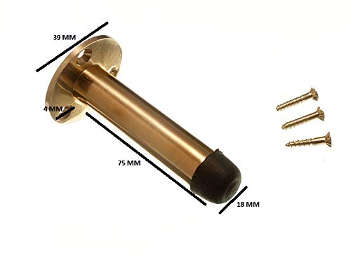 5 fermaporta in ottone massiccio, 75 mm, 75 mm