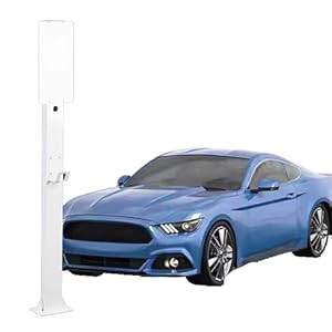 Nieuwe energie auto chager stapel kolompaal beugel, woninggebruik ev-laderhouder, auto oplaadstations universele poolkolom (wit, 170 cm)