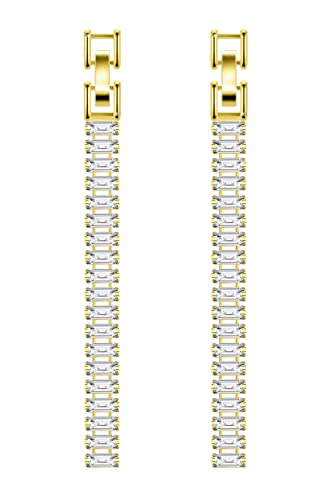 KristLand 925 Aiguilles Tremella En Argent Sterling Plaqué Or Blanc Boucles D'oreilles Pour Femmes Avec Zircone Cubique Cadeaux Pour Dames Cover