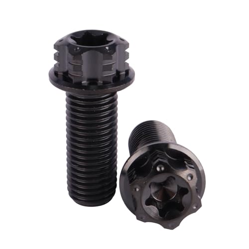 Image of 4Pcs Titanium Bolt Flange Torx Head M8 M10 x 20 25 30mm Screw Bolt for Motorcycle Car Modifications (Black, M10x25mm Pitch 1.25)