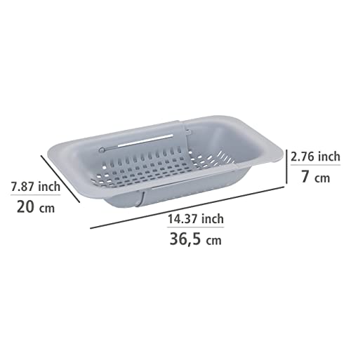 WENKO Sivo Sink Strainer Light Grey Ideal for Washing Fruit and Vegetables lightgrey, 36,5-50 x 7 x 20 cm - Image 4