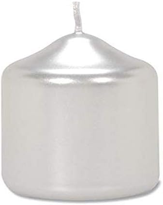 Darice Mini Pillar Candle - Metallic Silver - 2 x 2.5 inches