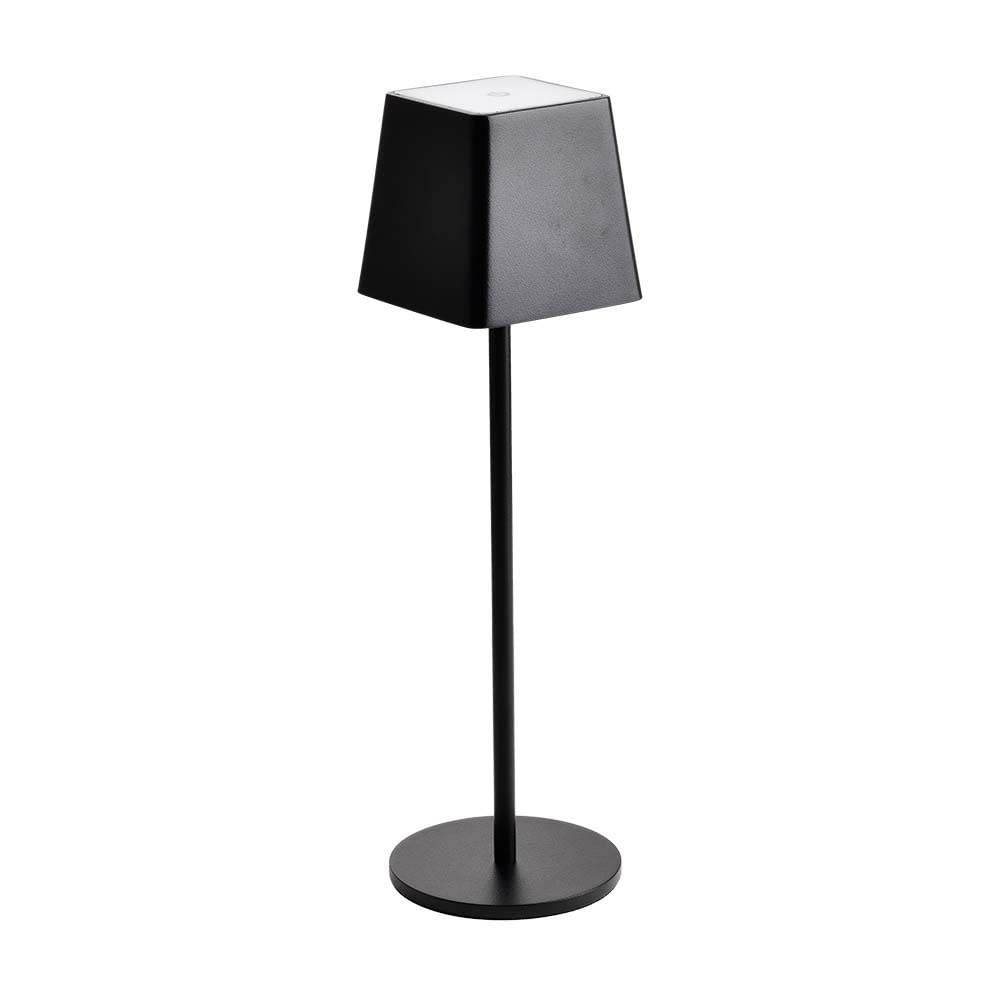 V-TAC Dimmbare LED Tischlampe Kabellos mit Touch-Bedienung - Wiederaufladbar Lampe farbe Weiß für den Innen und Draußen - IP54 - Hause Restaurant - 4400-mAh-Akku - Warmweiß 3000K - 3W