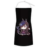 [RFSHOPWF] ウマ娘 ライスシャワー エプロン H型シンプルカフェエプロン おしゃれレディースメンズポケット付き シワになりにくい撥水汚れにくい家庭用ピナフォア 保育士キッチン業務用作業用えぷろん。70cm×84cm