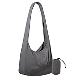 [TAVARAT] ノマドスリング 【グシャッと小さく】 エコバッグ メンズ 斜め掛け 軽量 肩掛け 折り畳み ショルダーバッグ (グレー)
