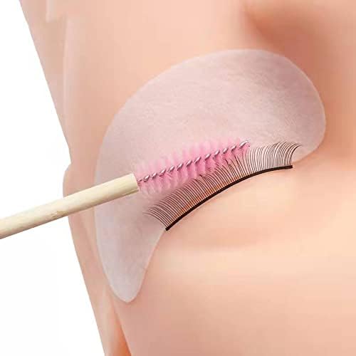 50 Pcs Disposable Eyelash Brushes Bamboo Lash Mascara Wands Eye Lash Eyebrow Applicator Brush for Eyelash Extension Makeup Applicators Kits, pink
