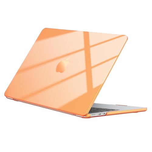 Image of EooCoo Case Compatible with MacBook Air 13 inch M4 2025 2024 2023 2022 M3 M2 A3240 A3113 A2681, Clear Hard Scratch Resistant Protective Cover Compatible for MacBook Air 13.6 inch Case, Crystal Orange
