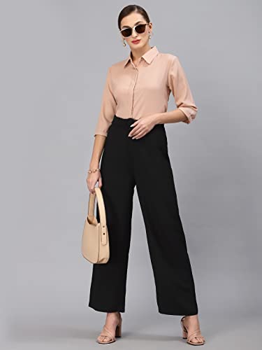 Image of Style Quotient Women Solid Aqua Green Polycrepe Formal Shirt