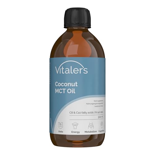 Vitalers MCT-Kokosöl 500 ml Vegan 1 Monat Nahrungsergänzung Ohne Konservierungsstoffe Hochwertige Reine Zusammensetzung
