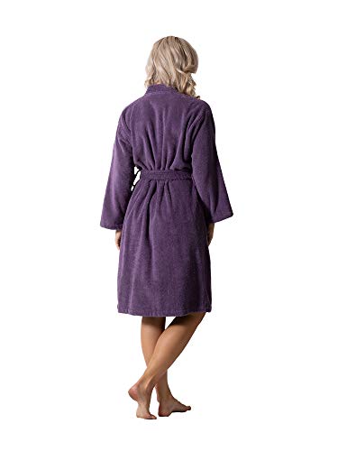 Image of Luxurious Turkish Terry Kimono Collar Super-Soft Terry Absorbent Bathrobes for Women