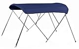 4 Seasons Bimini Tops for Boat Cover 4 Bow 8 ft. Long with Frame Canvas Hardware Kit and Boot (54" H 67" - 72" W 8 ft, Navy Blue)