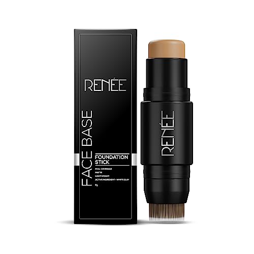 Image of RENEE Face Base Foundation Stick - Vienna, 8gm| Enriched with White Clay, Weightless, Long-lasting, Velvet Matte Finish formula Provides Full Coverage