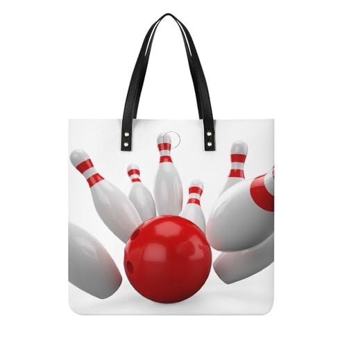 Sac bowling rouge pour femmes grand format 39x39cm chic