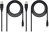 Nano Cable 10.01.0500   Câble USB 2.0 vers micro USB, mâle mâle, Noir, 0.8mts (Lot de 2)