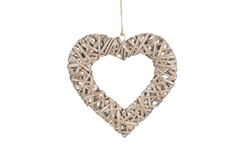 Herzkranz aus Weide, flach, zum Aufhängen, mittelgroß