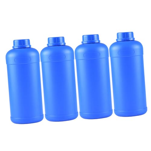 PRETYZOOM 4pcs Sealed Plastic Sample Bottles Chemical Containers with Great Sealing Effect for Factory Use Easy to Clean Leakproof Design Blue
