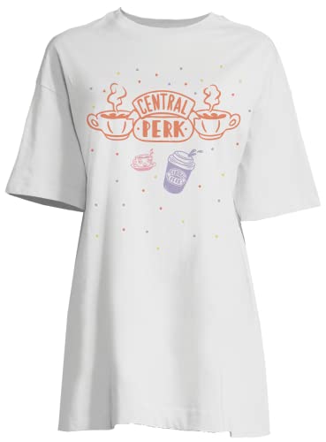 Friends « Central Park Lines Logo » WOFRIENBT010 Long T-Shirt Femme, Blanc, Taille L