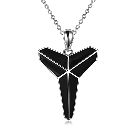 Black Mamba Memorial Jewelry for Men 925 Sterling Silver Basketball Necklace Gifts for Kobe Fans (Black Mamba)