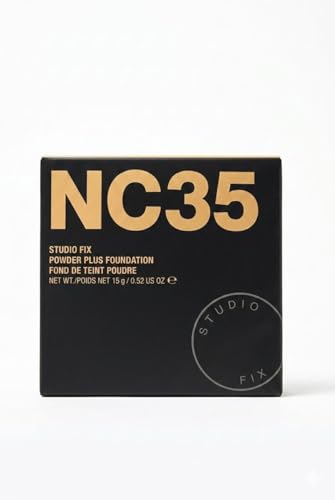 Image of M.aa.cc. Studio Fix Professional Waterproof oil-free Longlasting Liquid 24-hour colour-true foundation Matte Finish For Women, Girls 15g - Shine-Free Compact Powder (NC 35)
