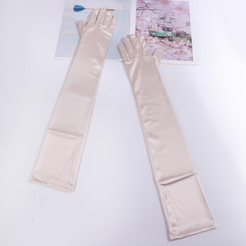 Women's Long Gloves for Wedding Satin Bridal Party Evening Gloves Full Finger2