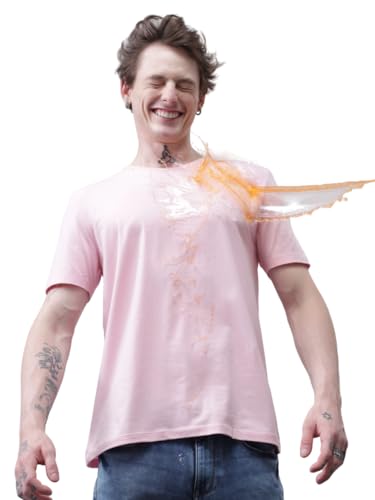 Image of TURMS Men's Casual Solid Round Neck T-Shirt, Odor Control, Stretchable & Breathable, Cotton Rich Fabric, Half Sleeve