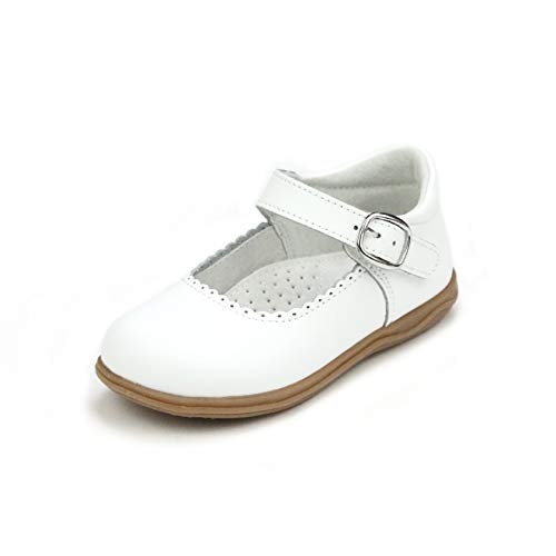 Chloe Classic Scalloped Leather Mary Jane White