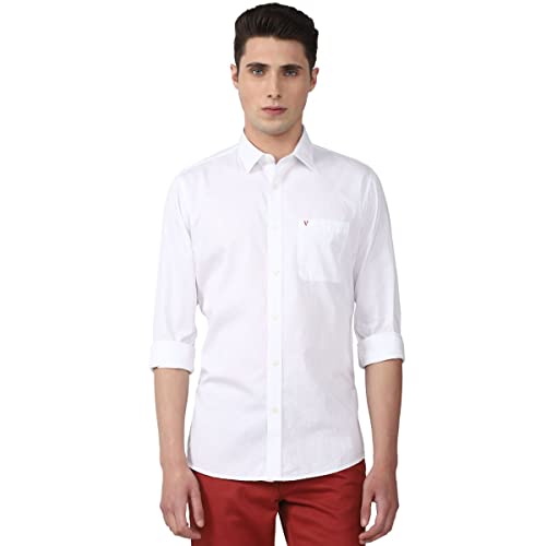 Image of Van Heusen Solid Casual Shirt for Men| Premium Cotton| Full Sleeves| Regular Fit |Breathable Fabric |