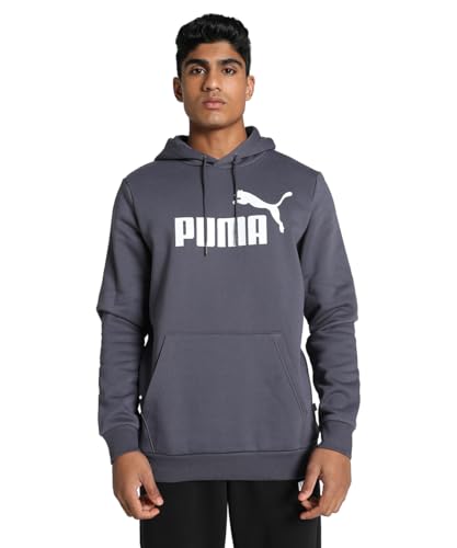 Image of Puma Cotton Men Ess Big Logo Hooded Neck Hoodie Fl (S) Mineral