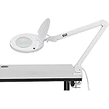 Global Industrial LED Magnifying Lamp with Covered Metal Arm, 8 Diopter, White