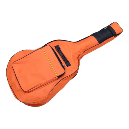 iplusmile Bolsa para Guitarra Folk con Doble Correa Ajustable Mochila de Oxford Resistente al Agua Bolsa Acolchada Naranja para Guitarra Acústica y Eléctrica